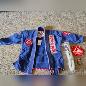 Gracie Barra Youth Y2 Brazilian Jujitsu Jacket Gi Blazer with Belt and Patches